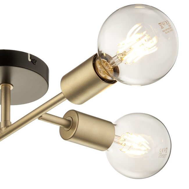 Flux 4lt Semi Flush Black and Soft Gold