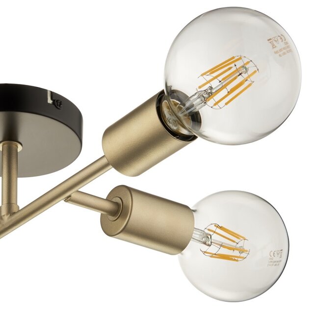 Flux 4lt Semi Flush Black and Soft Gold