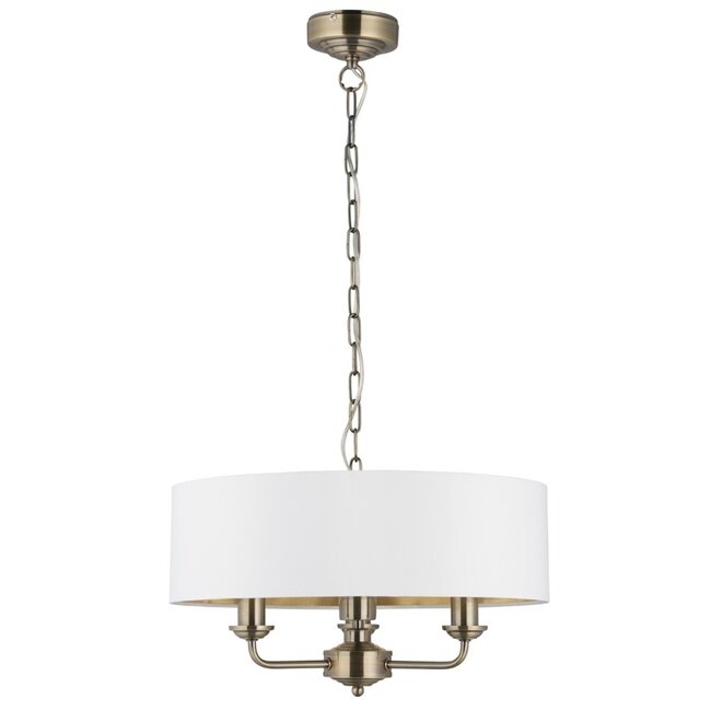 Highclere 3lt Pendant - A.Brass