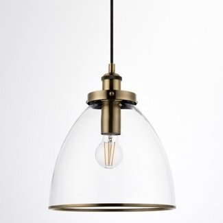 Jamey Glass Pendant Clear/Brass