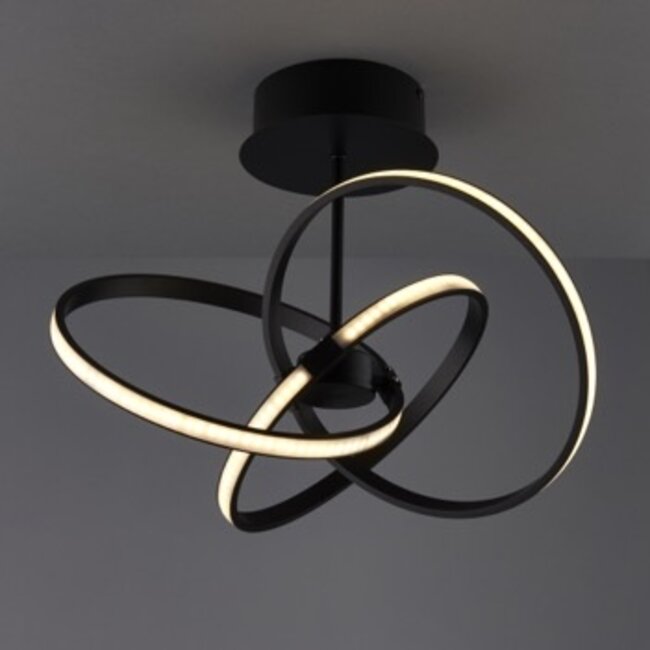 Remi 3lt Semi Flush LED Matt Black Dimmable
