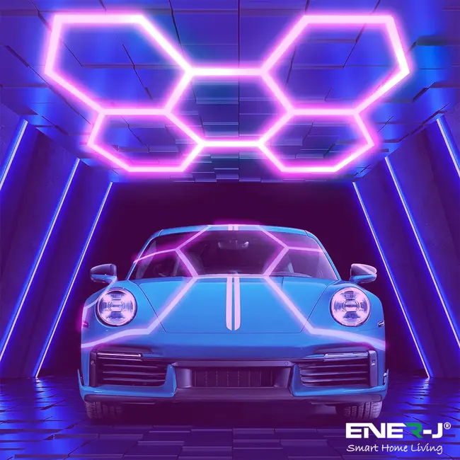 Ener-J 150W LED RGB Car Showroom Lights 2347mmx1641mmx22mm (24pcs), RGB with Remote