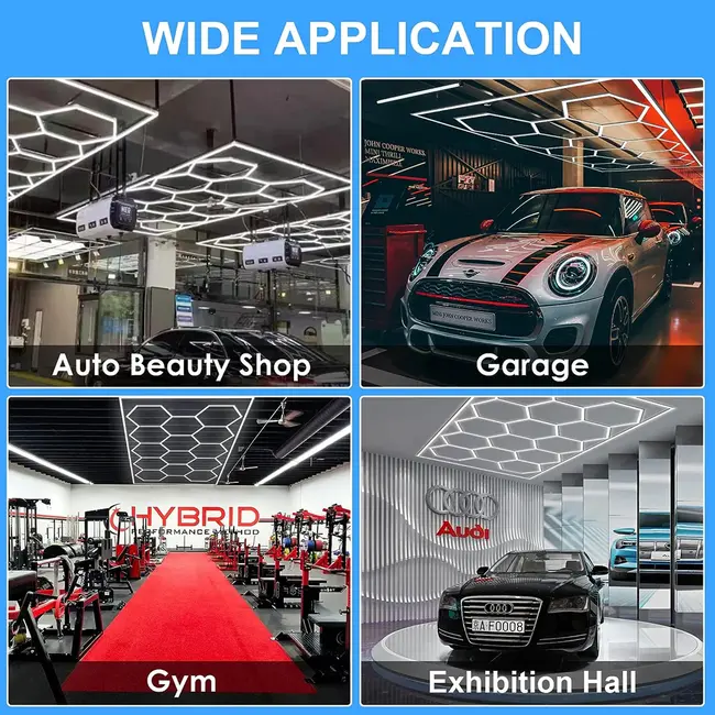 Ener-J 600W LED Car Showroom Lights 57pcs set 6500K 4840mm x 2433mm