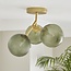 Coven 3 Light Semi Flush Ceiling Fitting Green