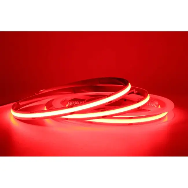 Ener-J 24V COB LED Strip Lights with 320 LEDs/M, 10W/M, 1100lm/M, CRI 90-92, 5m Roll, RED