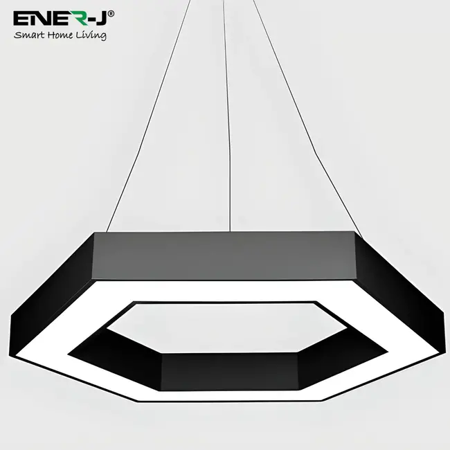 Ener-J Hollow Hexagon Pendant Lights D600*100*60mm 25W 6500K 45lm/W Black Body