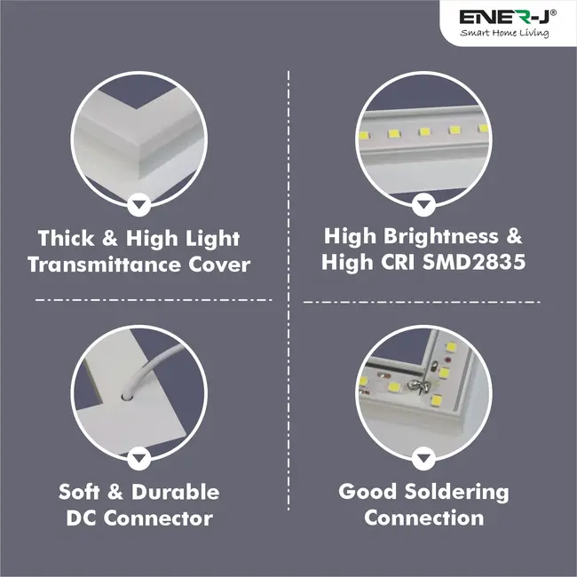 Ener-J Double Square Borderline LED Panel, 60x60 40W 4000 Lumens, 2 Years warranty, 4000K