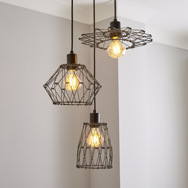 Frances 3lt Pendant Matt Black