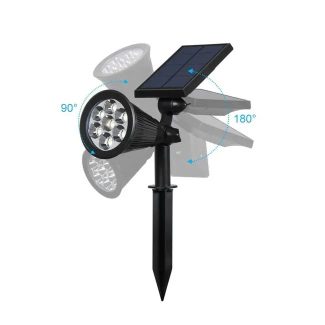 Ener-J 7W Solar Spike Garden Light, 1800 mAh battery, 5.5V 1.5W Solar Panel, IP44, RGB