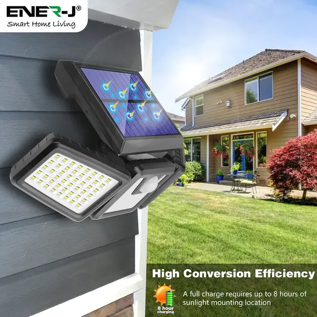 Ener-J Solar Wall Light with Sensor, 3 heads, 6.5W with Remote