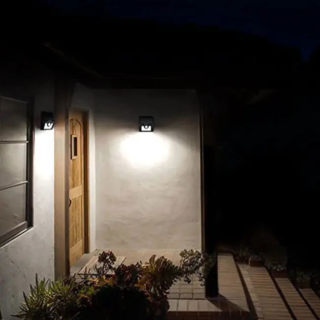 Ener-J SOLAR WALL LIGHT WITH PIR, 8PCS 2835 LED, 1.6W 200 LUMENS, BLACK HOUSING, IP65, 6000K