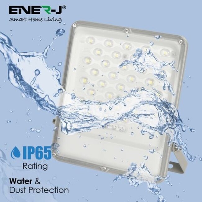 Ener-J 100W LED Floodlights with Solar Panels, 18W Solar Panel, 15AH Battery, 1700 lumens