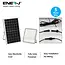 Ener-J 50W LED Floodlights with Solar Panels, 12W Solar Panel, 10AH Battery, 1100 lumens