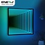Ener-J Smart Tunnel Mirror:40W Size:500*500*60mm, with CCT & Dimming control via APP, Remote Included, IP44