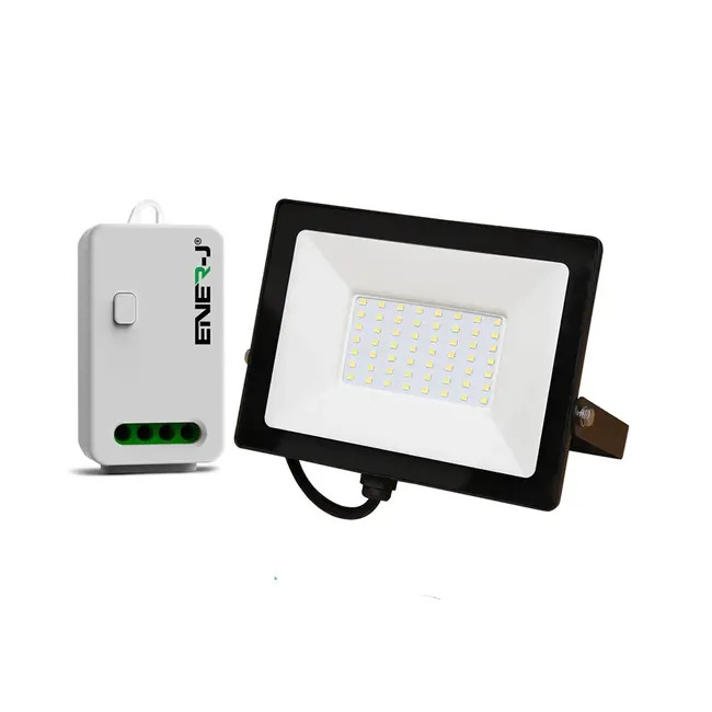 Ener-J 50W LED Floodlight Pre Wired with (WS1057) Non Dimmable + Wi-Fi 5A RF Receiver