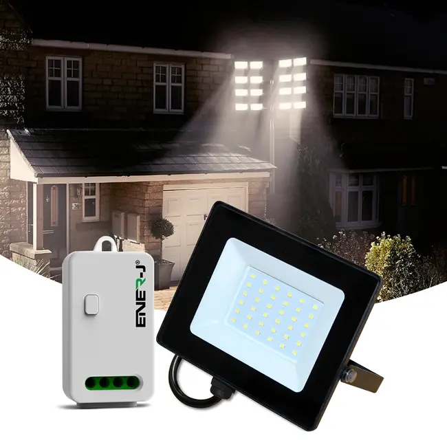 Ener-J 30W LED Floodlight wired with (WS1055) Non Dimmable 5A RF Receiver in 1 box