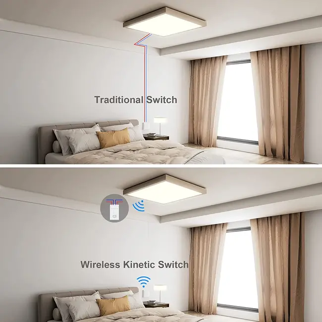 Ener-J 1 Gang Wireless Kinetic Switch + Dimmable & WiFi Receiver Bundle Kit