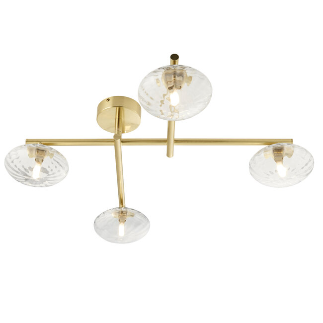 Mobias 4lt semi flush IP44 3W  - brushed brass