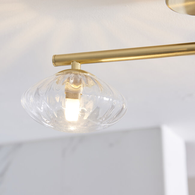 Mobias 4lt semi flush IP44 3W  - brushed brass