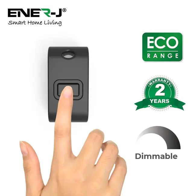 Ener-J Mini FOB Wireless Switch 1 Gang, Black for ECO RANGE