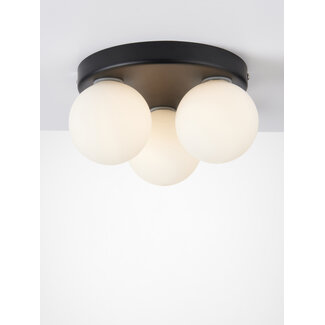 Harlow 3lt Semi Flush Black IP44