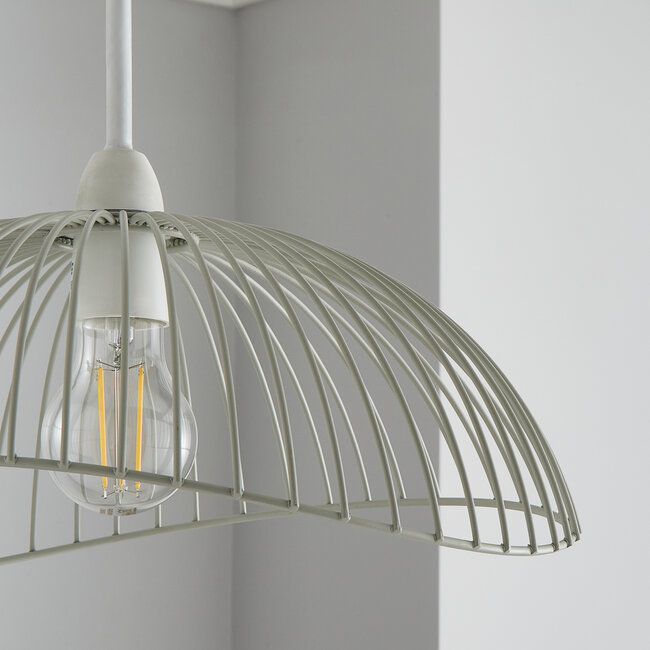 Cage 1lt Pendant Matt Mushroom