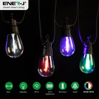 Ener-J Solar Powered RGB And WW LED String Lights