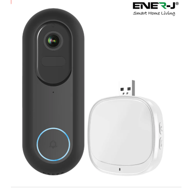 Ener-J 1080P Wired/Wireless Video Doorbell with 5200mah battery & USB Chime