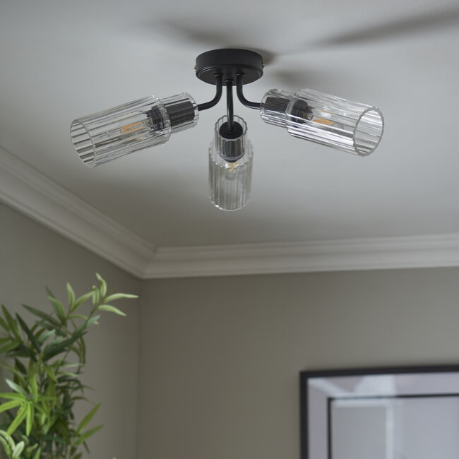 Portland 3 Light Semi Flush