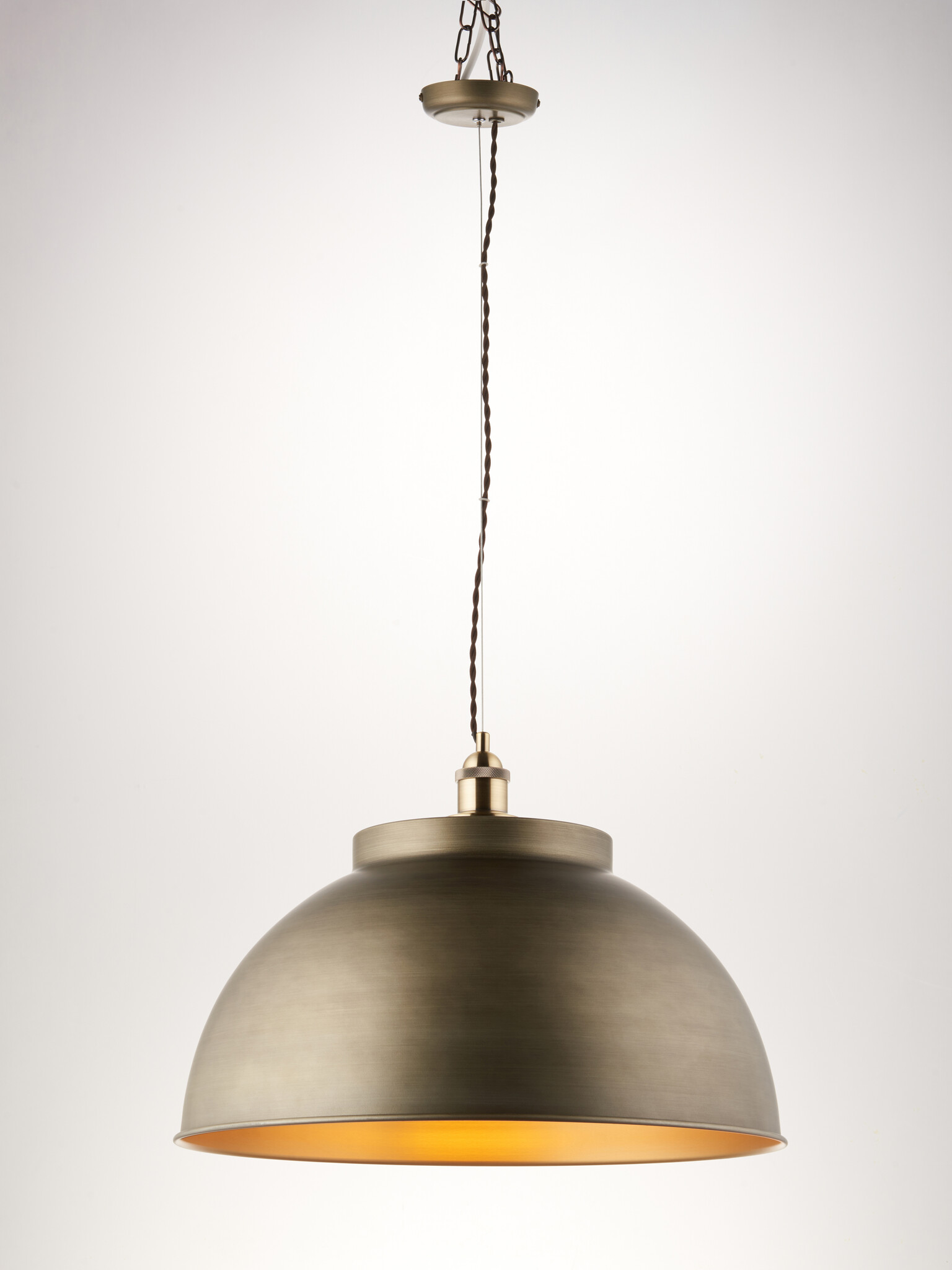 Baldwin XL Brass Pendant - Poole Lighting Factory Shop - The Factory ...