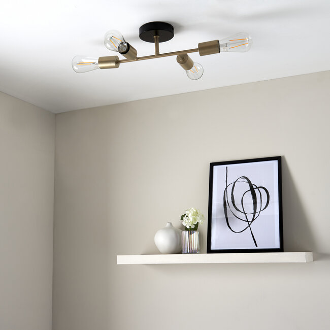 Coltsfoot 4lt Semi Flush Soft Gold effect