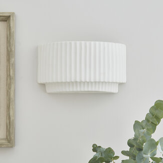 Raivon Ribbed Ceramic Wall Light