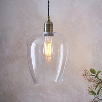 Drop 1lt Pendant Antique Brass Plate