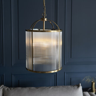 Lambeth 4lt Pendant Antique Ribbed