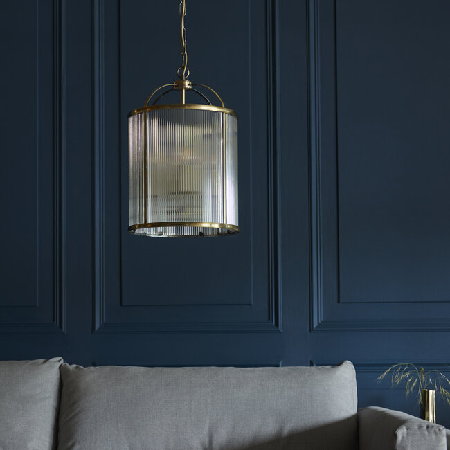 Lambeth 4lt Pendant Antique Ribbed