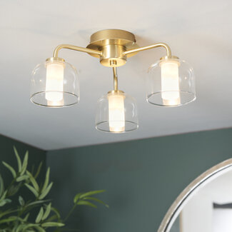 Ava 3lt Semi Flush Satin Gold