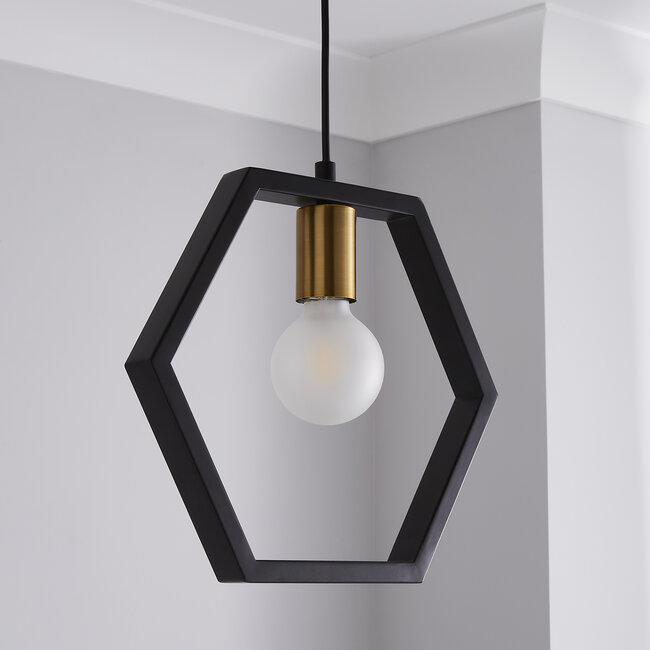 Polygon  1lt Pendant Black