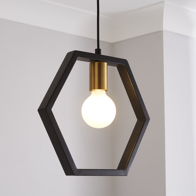 Polygon  1lt Pendant Black