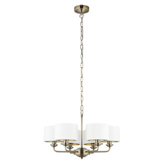 Highclere 6lt Pendant - A.Brass