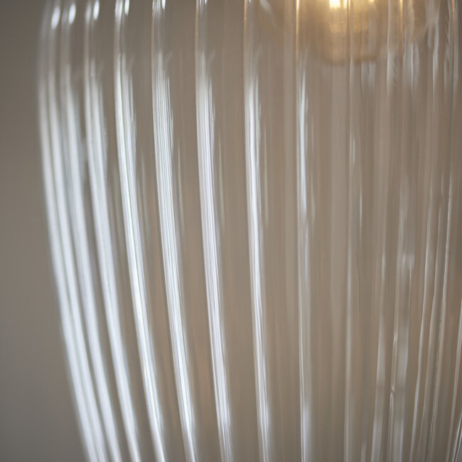 Drop Ribbed Lrg Pendant - B.Nickel