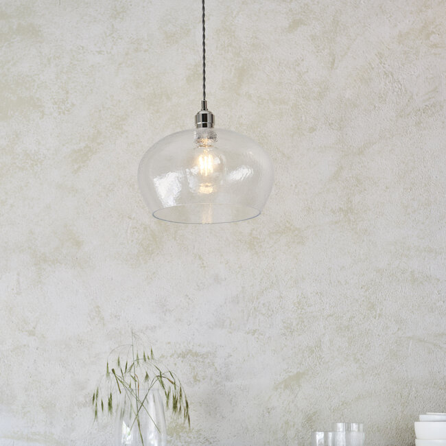 Drop Hammered Med Pendant - B.Nickel