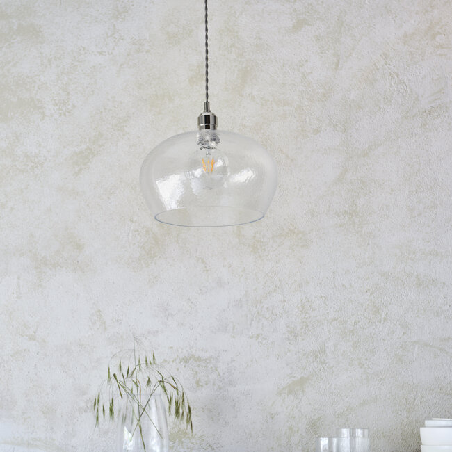 Drop Hammered Med Pendant - B.Nickel