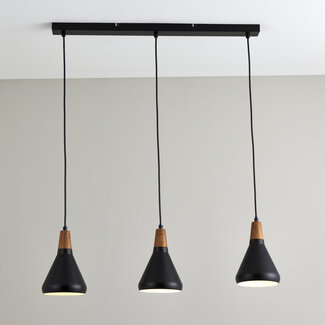 Wulston 3 Light Diner Ceiling Fitting Black