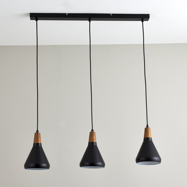 Wulston 3 Light Diner Ceiling Fitting Black