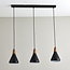 Wulston 3 Light Diner Ceiling Fitting Black