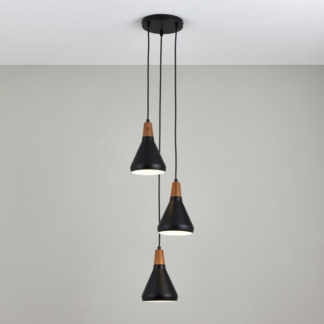 Wulston 3 Light Cluster Ceiling Fitting Black