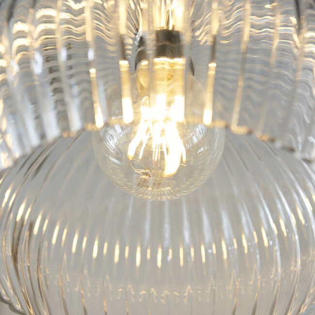 Drop Ribbed Med Pendant - B.Nickel