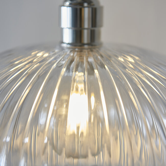 Drop Ribbed Med Pendant - B.Nickel