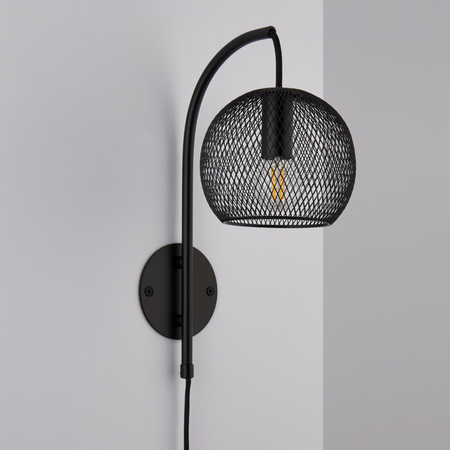 Harrietta Swing Arm Plug In Wall Light Black