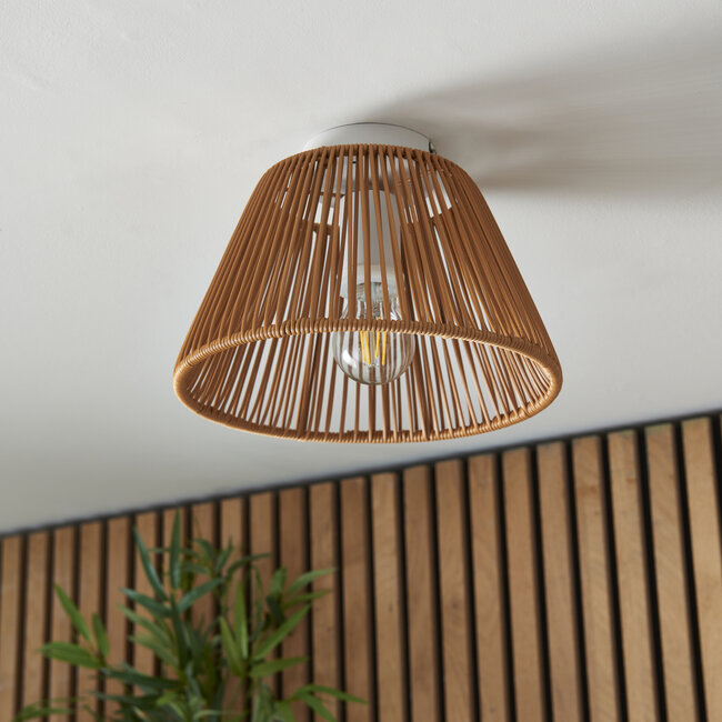 Kenia Rattan Outdoor Flush Light